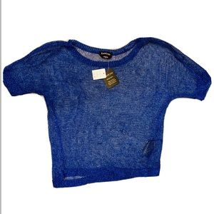 Bebe blue metallic top light sweater size XS